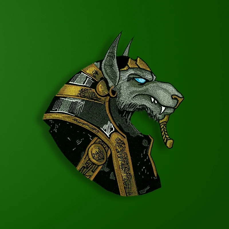 Mystical Egyptian Wolf Embroidery Design